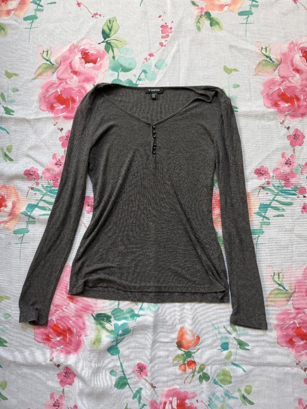 Le Chateau Grey Long Sleeve Top